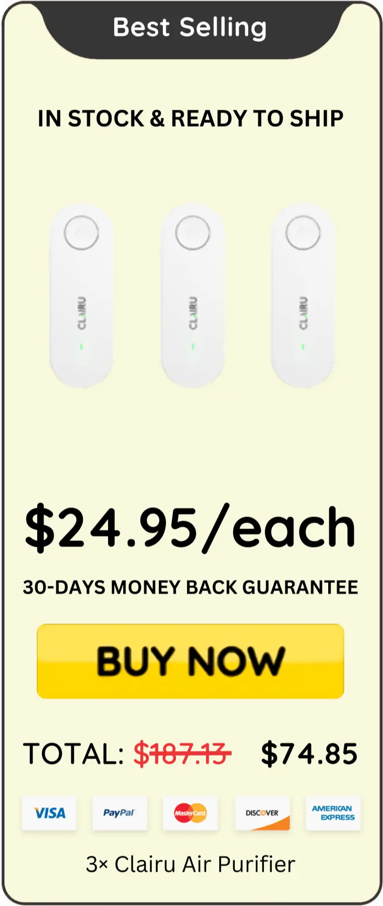 Clairu Air Purifier offer price