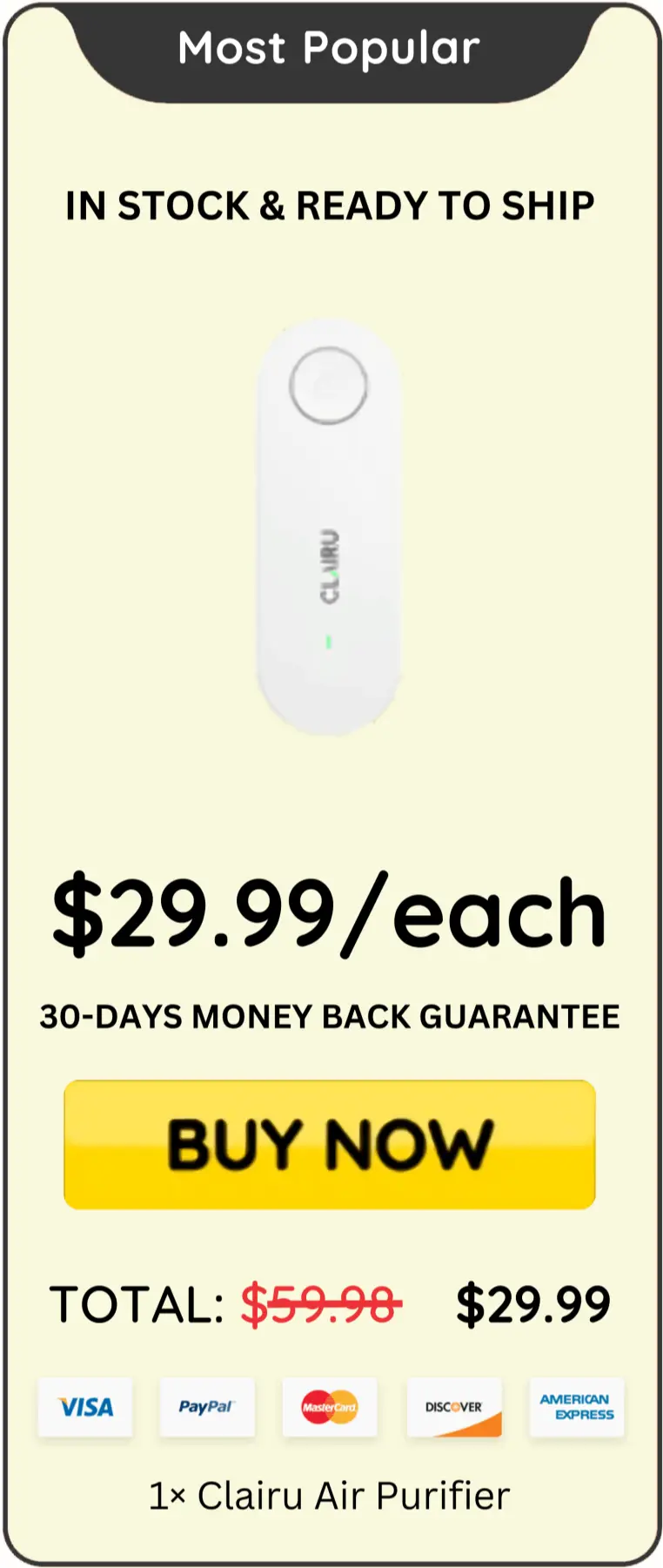 Clairu Air Purifier offer price